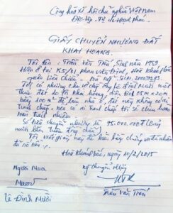 giấy mua bán viết tay